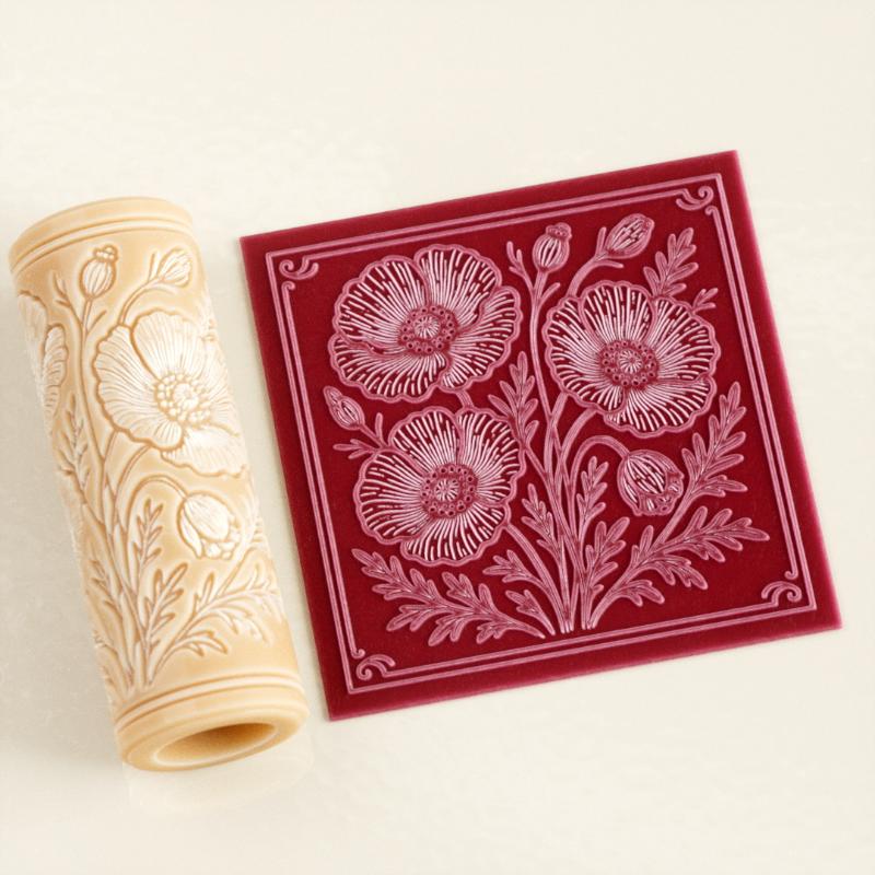 Embroidery Texture - Валик для глины с узором «Цветочный