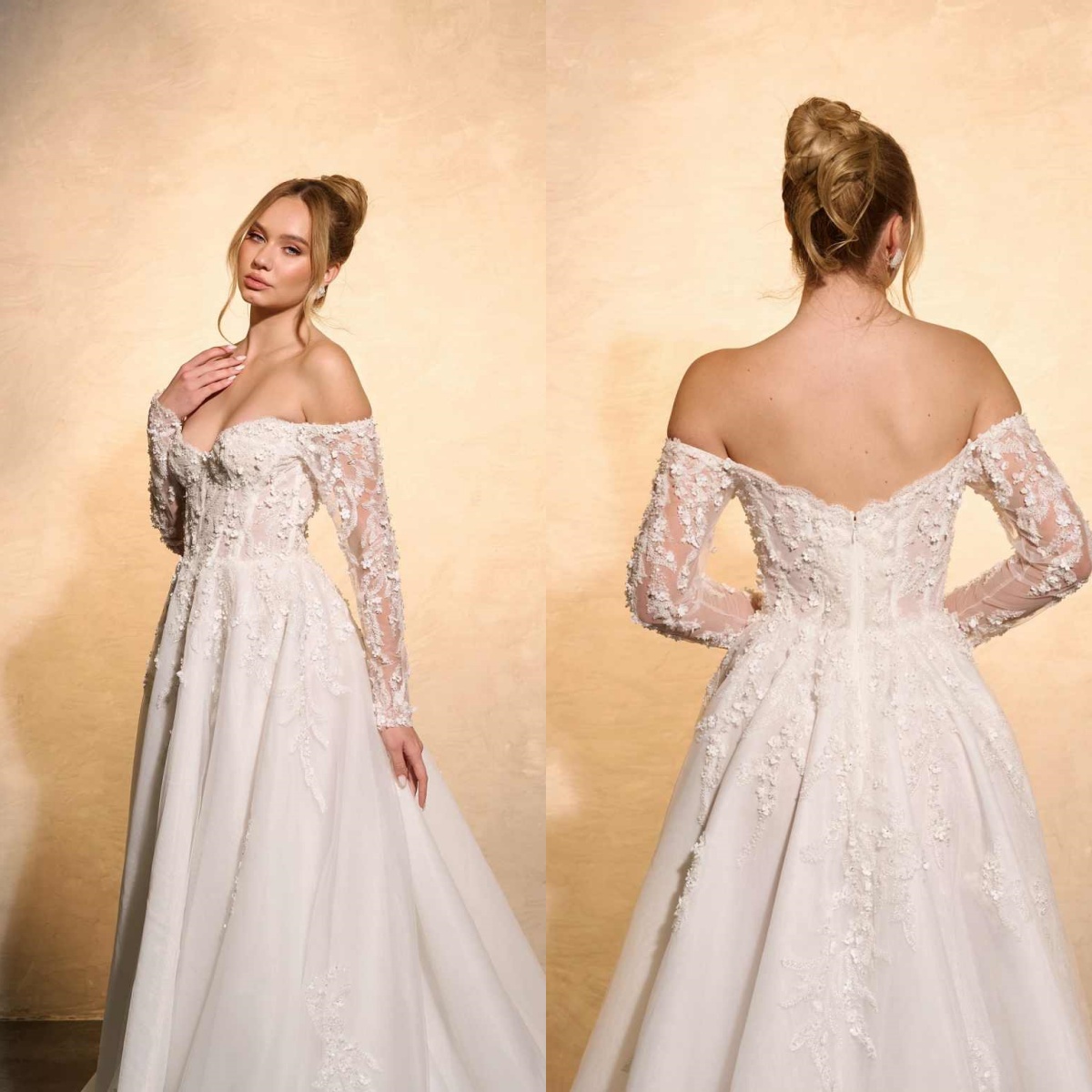 Embroidery Online Design - Элегантное свадебное платье трапециевидной формы с