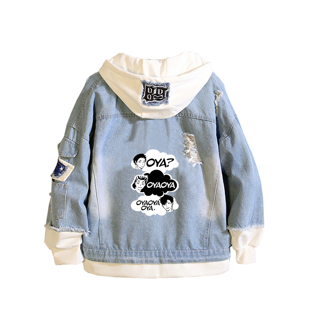 Embroidery Jacket Jeans - Haikyuu Karasuno VBC принт женская джинсовая