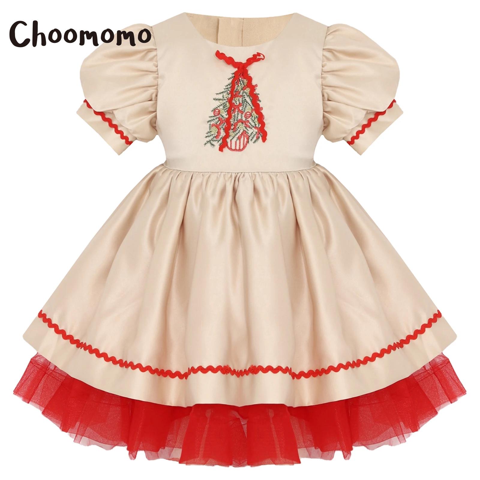 Embroidery Free Pattern - Детское рождественское платье Санты для девочек,