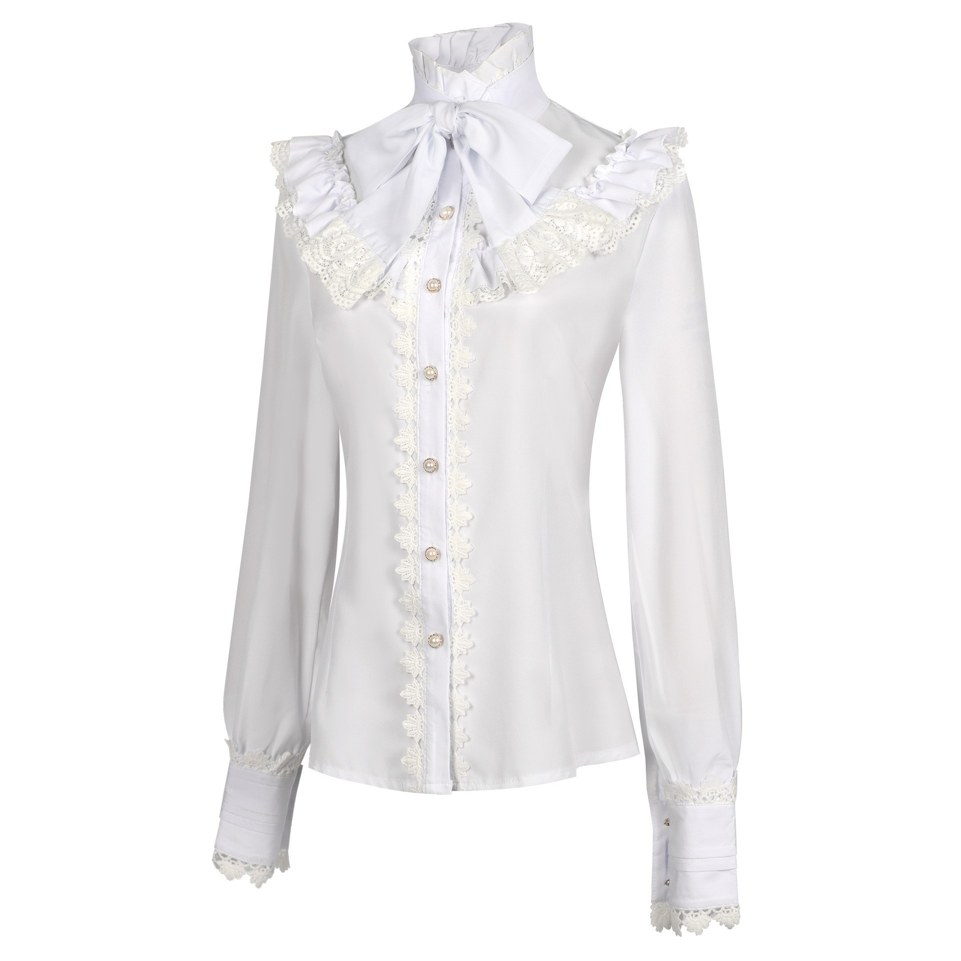 Embroidery Shirt - Новинка: Женская готическая рубашка в викторианском
