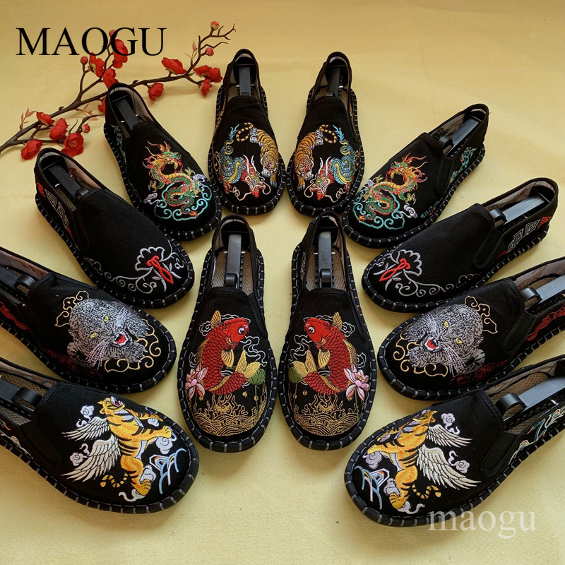Embroidery Free Pattern - Унисекс-лоферы в китайском стиле с вышивкой,