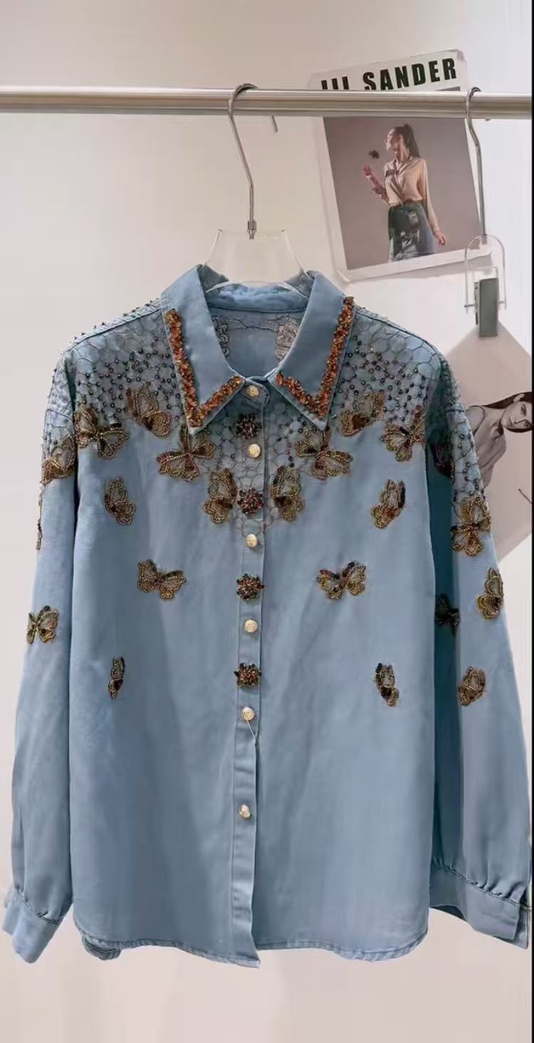 Embroidery Jacket Jeans - Роскошная джинсовая куртка в стиле кэжуал