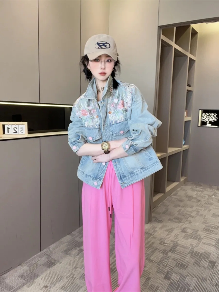 Весенне-осенняя короткая джинс – обзор и цена Embroidery Jacket Jeans