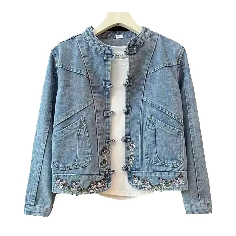 2024, весна-осень, новая модна – обзор и цена Embroidery Jacket Jeans