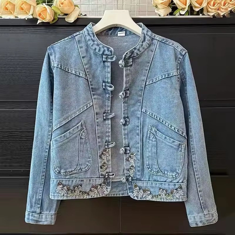 2024, весна-осень, новая модна – обзор и цена Embroidery Jacket Jeans