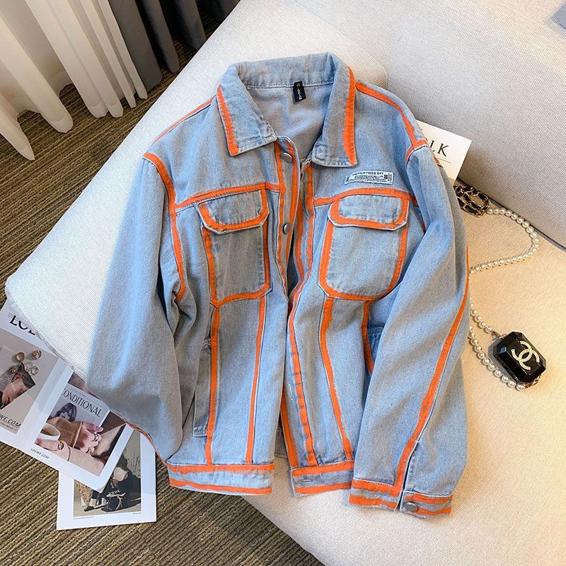 Женская джинсовая куртка контр – обзор и цена Embroidery Jacket Jeans