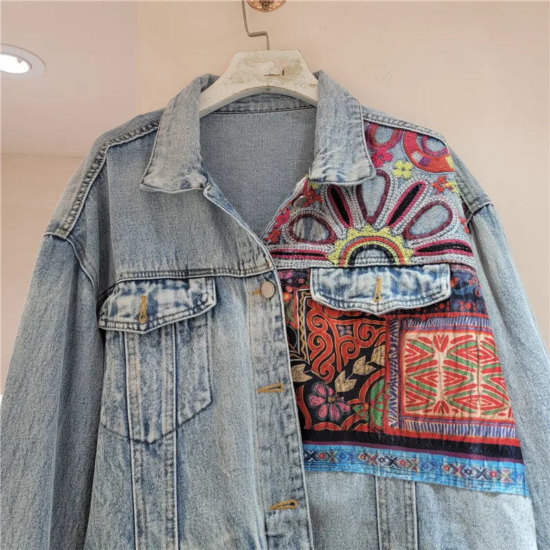 Винтажная синяя джинсовая курт – обзор и цена Embroidery Jacket Jeans