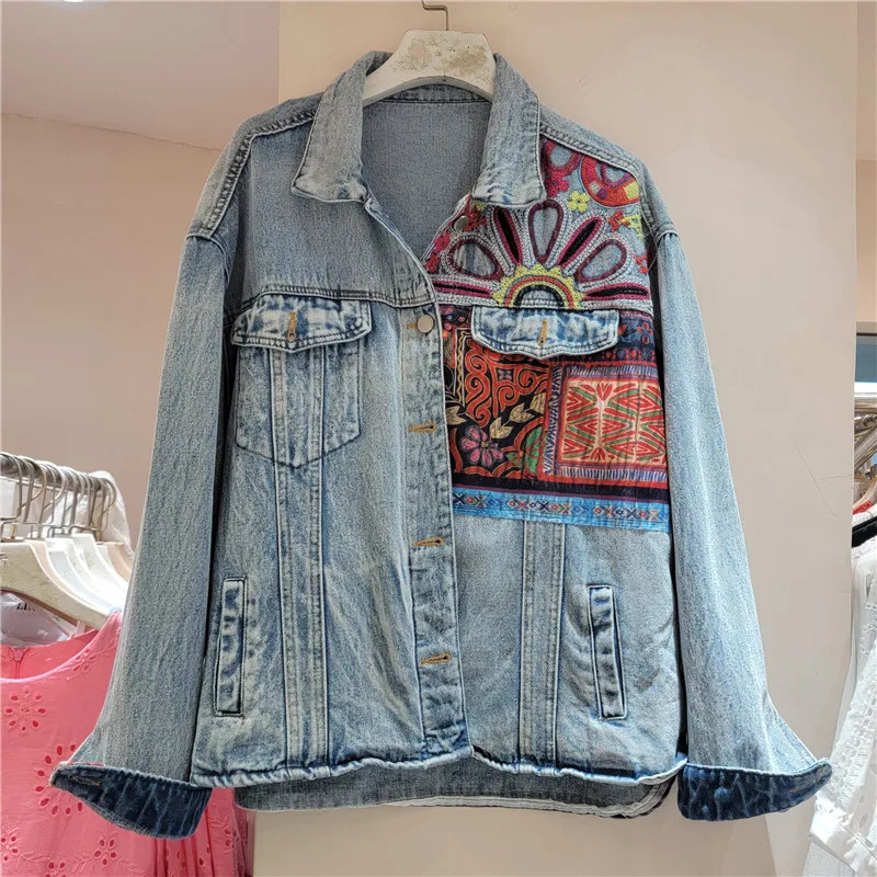 Винтажная синяя джинсовая курт – обзор и цена Embroidery Jacket Jeans
