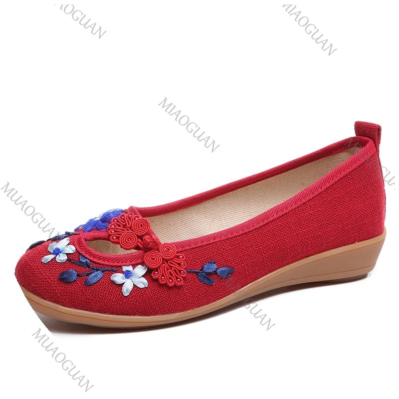 Женские туфли на танкетке с вы – обзор и цена Embroidery Canvas