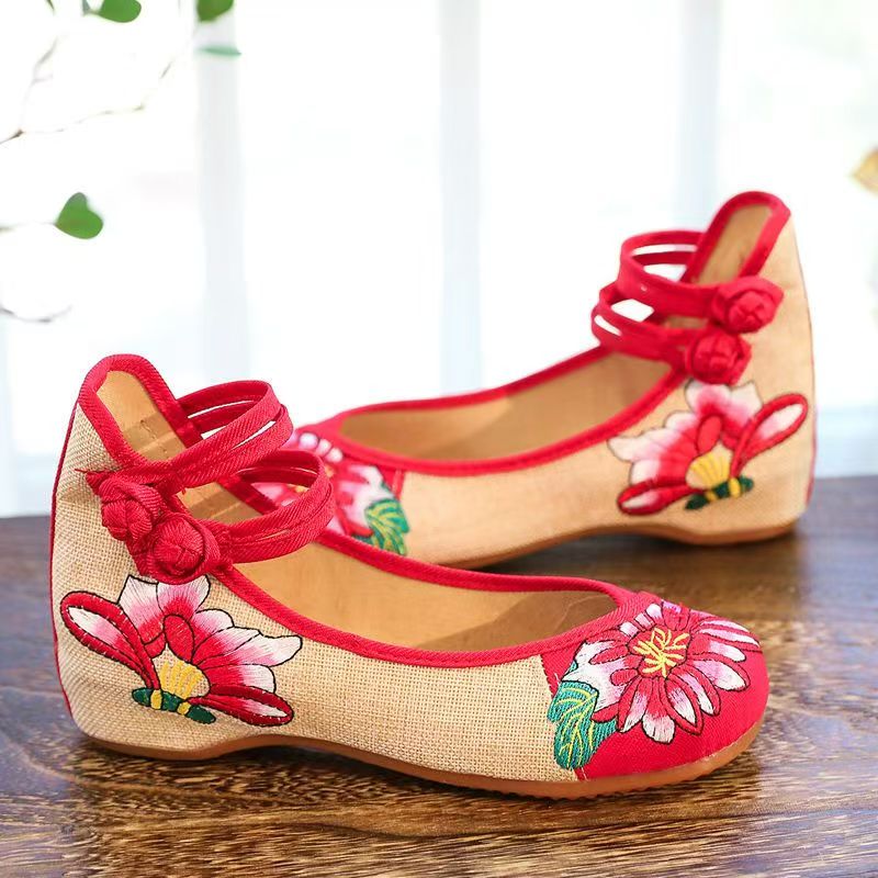 Женские туфли на танкетке с вы – обзор и цена Embroidery Canvas
